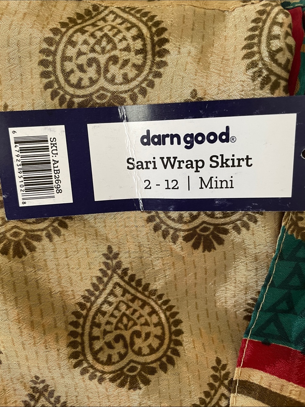 Sari silk boho chic Wrap Skirt jewel tones fits 2-12 ❤️one of a kind❤️ NWT - Picture 3 of 11